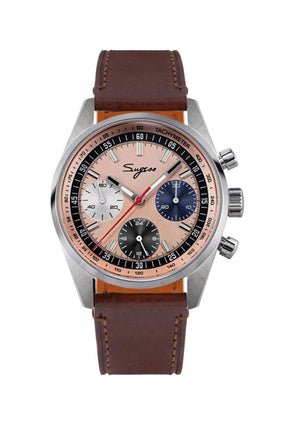 Relógio Sugess Grand Tourer Salmon Cronógrafo Mecânico Mostrador Salmão