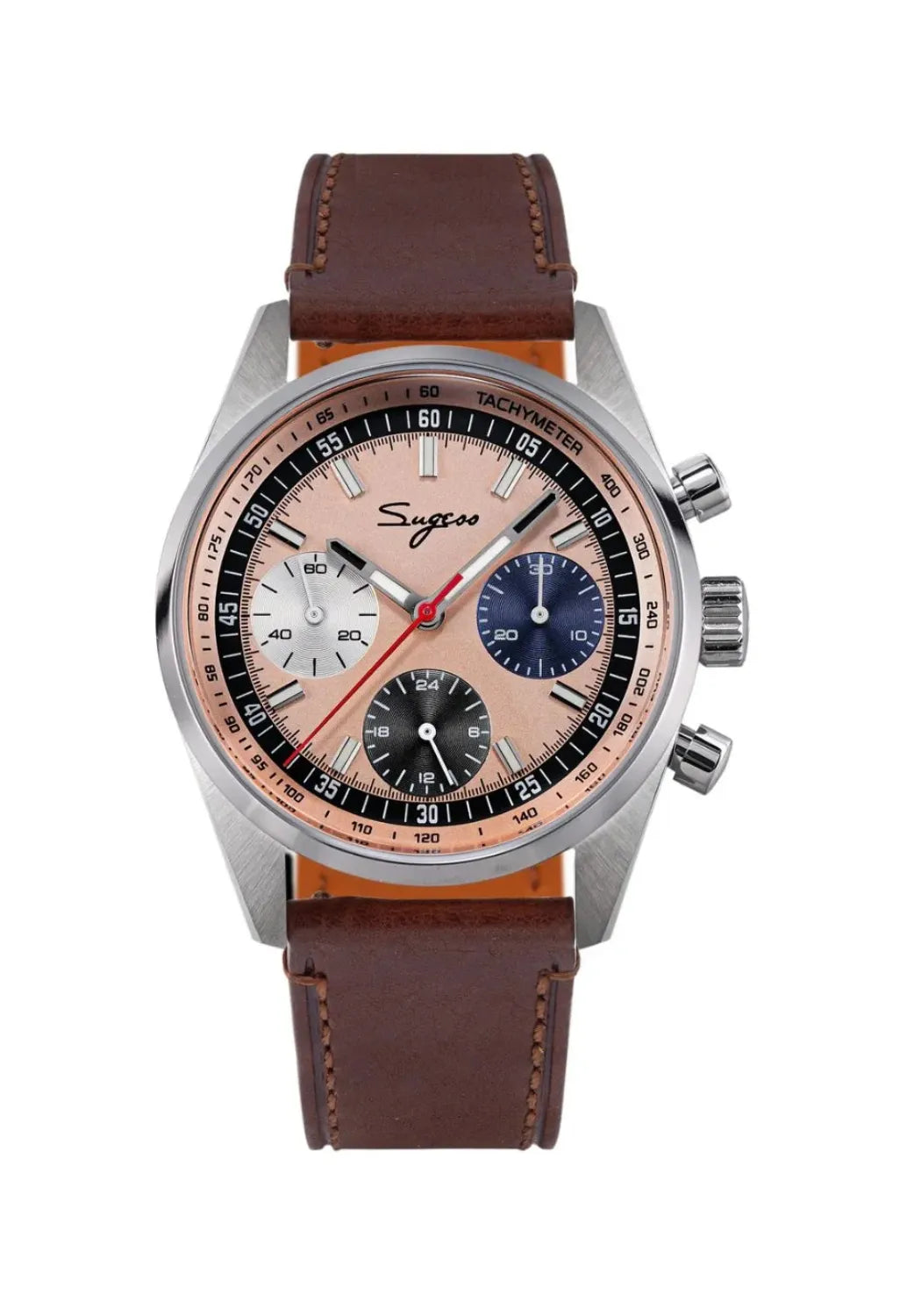 Relógio Sugess Grand Tourer Salmon Cronógrafo Mecânico Mostrador Salmão